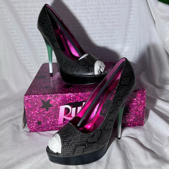 NIB RuPauls Drag Race for Iron Fist Snakeskin Peep Toe Heel | Gradient Heels - Picture 2 of 15